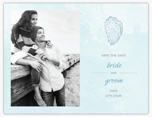 A seashell save the date gray design for Summer with 1 uploads