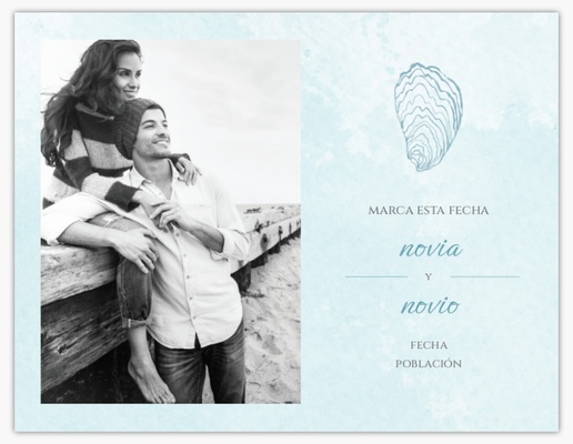 Un concha marina reserva la fecha diseño gris para Verano con 1 imágenes