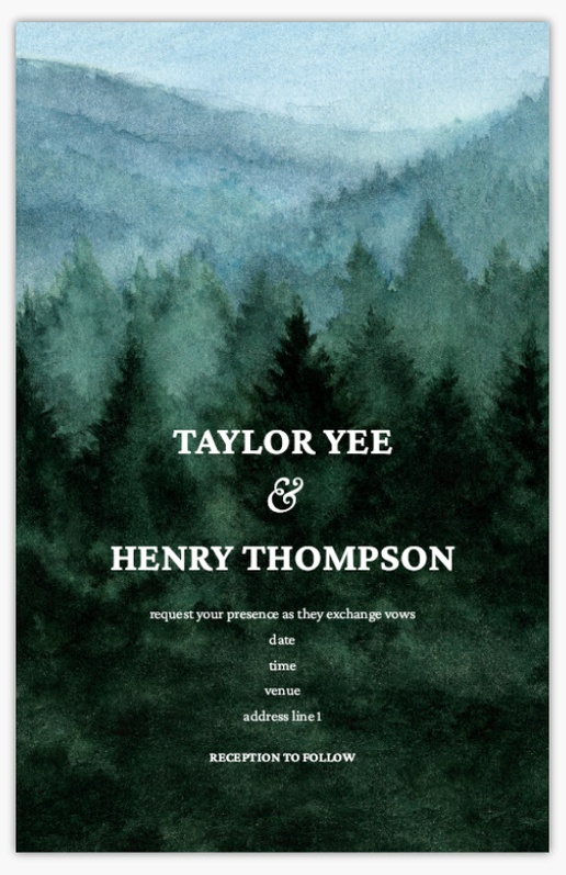 A wedding invite woods gray blue design for Theme