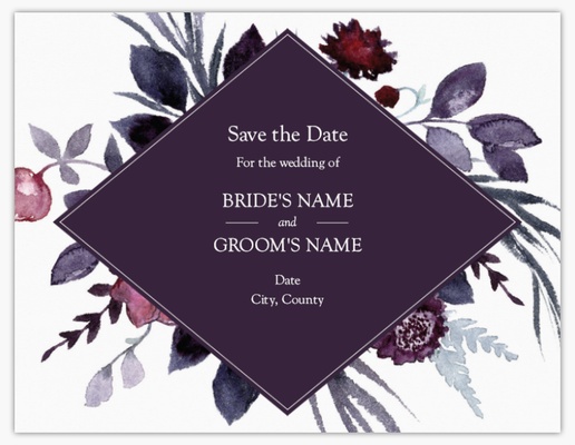 Design Preview for Design Gallery: Floral Save The Date Cards, Flat 10.7 x 13.9 cm