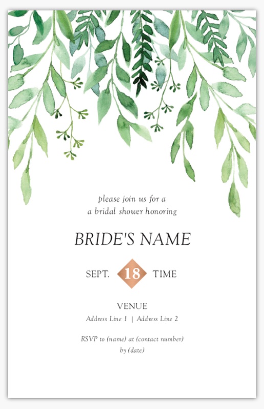 A wedding shower bridal shower invitation green white design for General Party