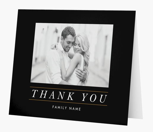 A 1 photos wedding thank you black gray design for Photo with 1 uploads