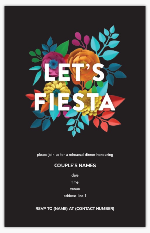 Design Preview for Rehearsal Dinner Invitations & Announcements Templates, 4.6” x 7.2” Flat