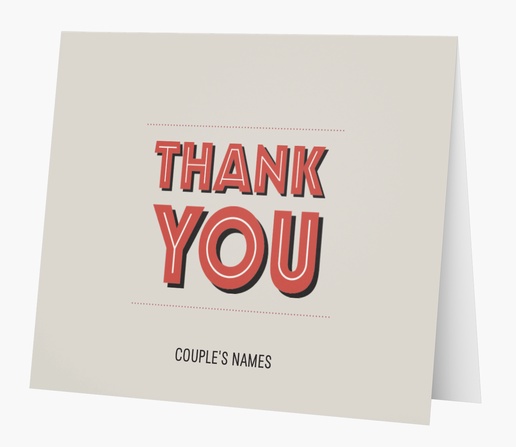 A lettering thank you card gray pink design