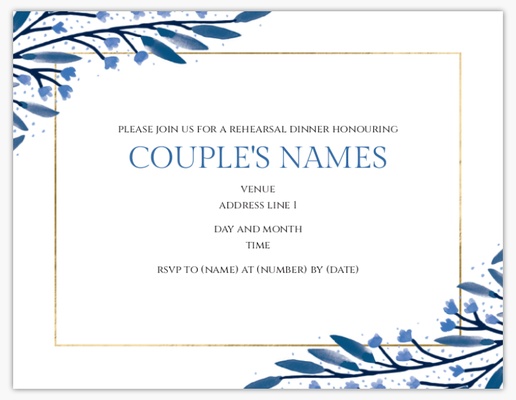 Design Preview for Rehearsal Dinner Invitations & Announcements Templates, 5.5" x 4" Flat
