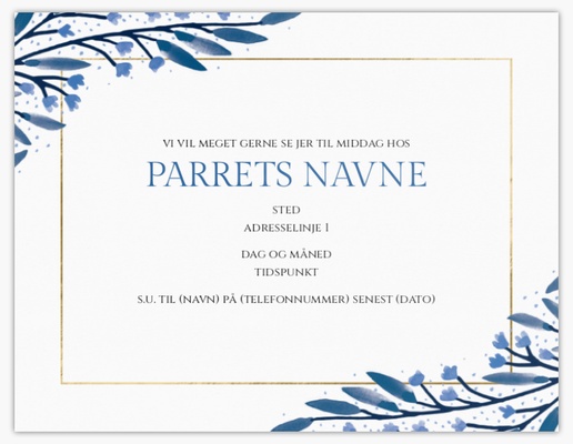 Forhåndsvisning af design for Designgalleri: Bryllupsbegivenheder Invitationer og kort, Enkeltsidet 13,9 x 10,7 cm