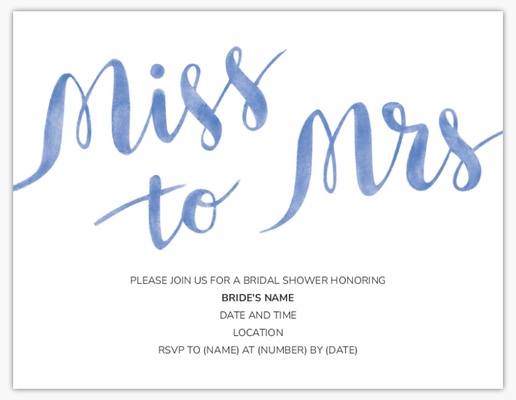 A miss to mrs wedding shower white blue design for Occasion
