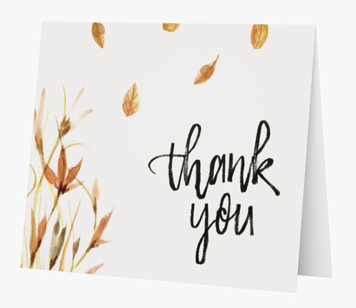 A thank you fall leaves white brown design