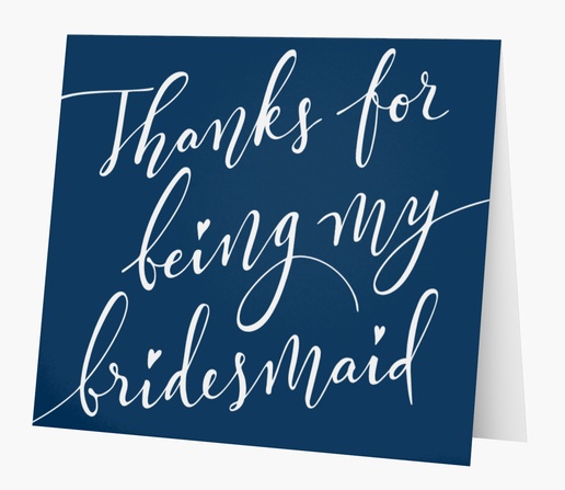 A thank you note bridesmaid thank you blue design for Theme