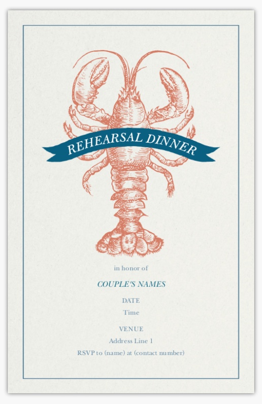 A nautical rehearsal dinner seafood gray brown design for Season