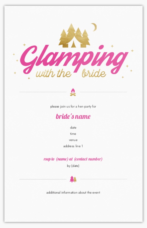 Design Preview for Hen Party Invitations, Flat 18.2 x 11.7 cm
