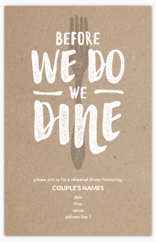 Design Preview for Rehearsal Dinner Invitations & Announcements Templates, 4.6” x 7.2” Flat