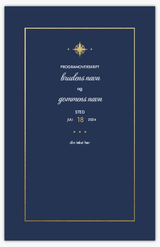 Forhåndsvisning af design for Designgalleri: Minimalt Bryllupsprogrammer, 21,6 x 13,9 cm