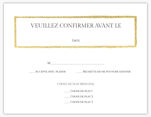 Aperçu du graphisme pour Galerie de modèles : Cartes de réponse de mariage, Minimal, 5.5" x 4" Flat