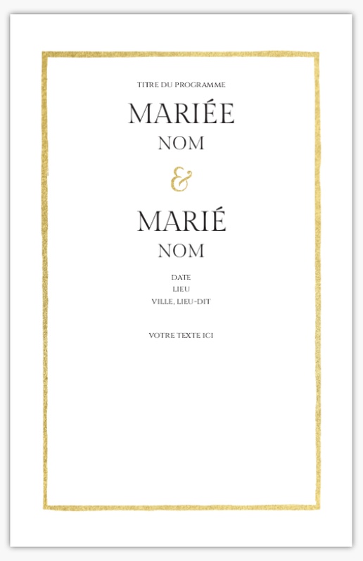 Aperçu du graphisme pour Galerie de modèles : programmes de mariage pour typographiques, 21,6 x 13,9 cm