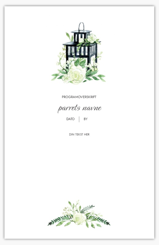 Forhåndsvisning af design for Designgalleri: Grønne planter Bryllupsprogrammer, 21,6 x 13,9 cm