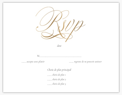 Aperçu du graphisme pour Galerie de modèles : Cartes de réponse de mariage, Typographiques, 5.5" x 4" Flat