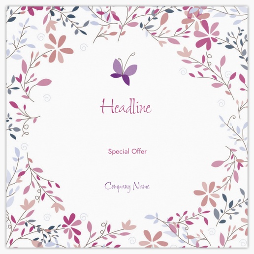 Design Preview for Design Gallery: Beauty Consulting & Pampering Postcards, Square (148 x 148 mm)