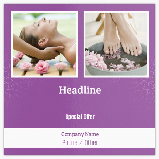 Design Preview for Design Gallery: Beauty Consulting & Pampering Postcards, Square (148 x 148 mm)