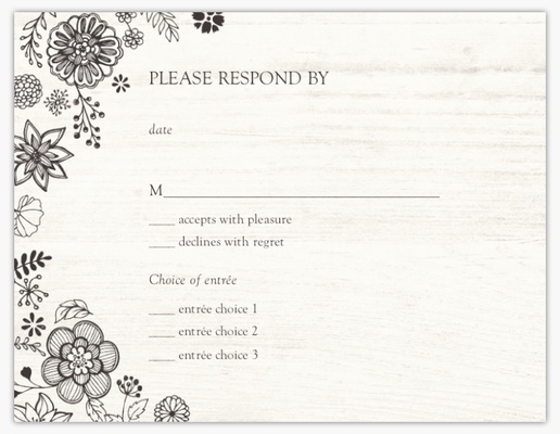 A 婚禮邀請 botanical gray design for RSVP Cards
