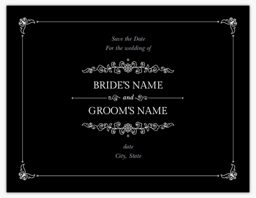 A wedding save the date conservative black design for Season