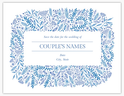 A blue flower save the date blue design for Spring