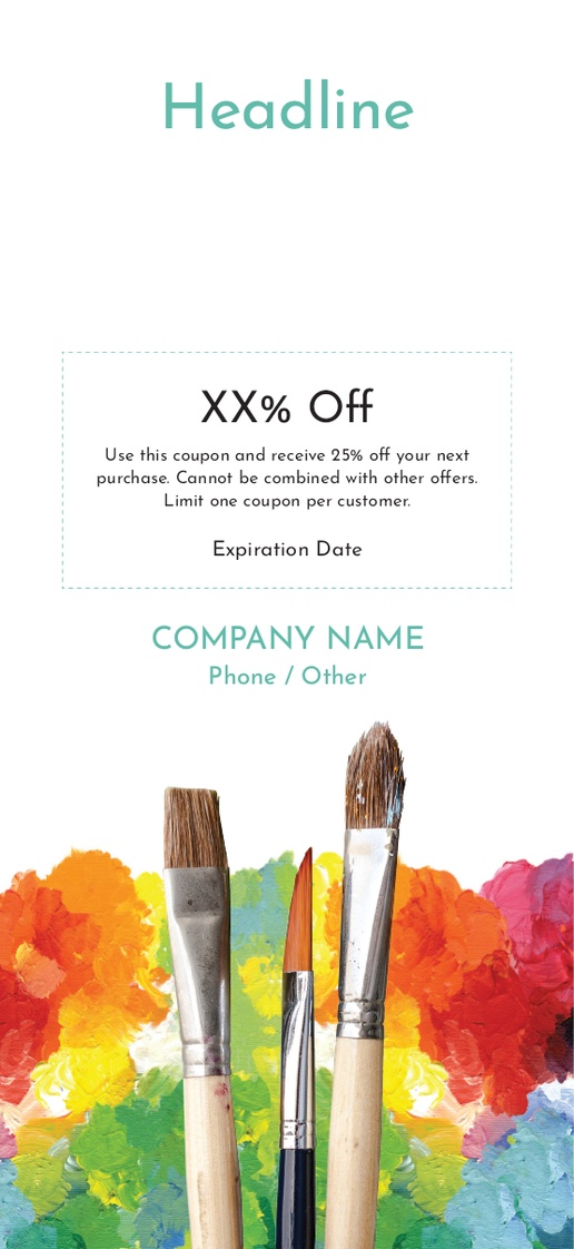 A paintbrush creative gray orange design for Coupons