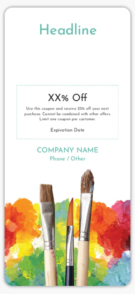 A paintbrush creative green orange design for Coupons