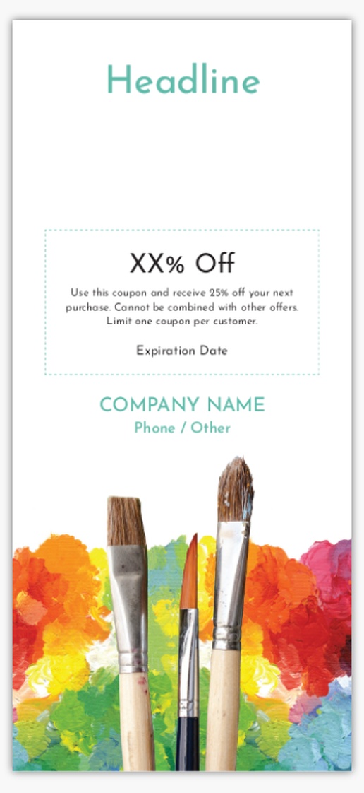 A paintbrush creative green orange design for Coupons