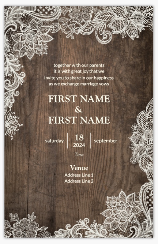 Design Preview for Wedding Invitation Templates, Flat 21.6 x 13.9 cm