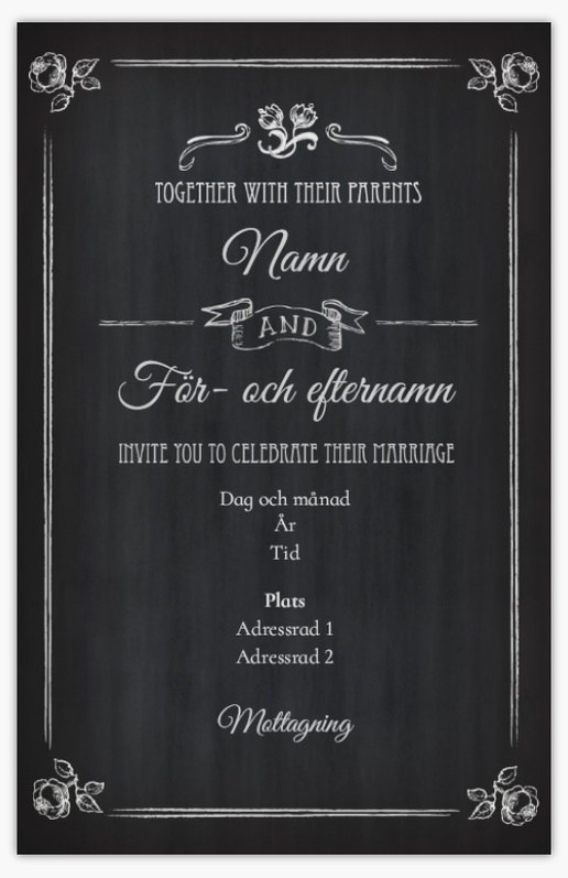 Förhandsgranskning av design för Designgalleri: Bröllopsinbjudningar, Enkelt 18.2 x 11.7 cm
