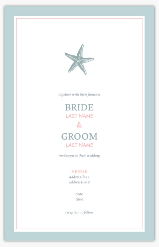 Design Preview for Design Gallery: Nautical Wedding Invitations, Flat 21.6 x 13.9 cm