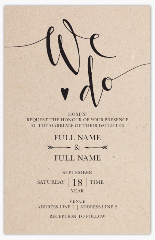 Design Preview for Design Gallery: Typographical Wedding Invitations, Flat 21.6 x 13.9 cm