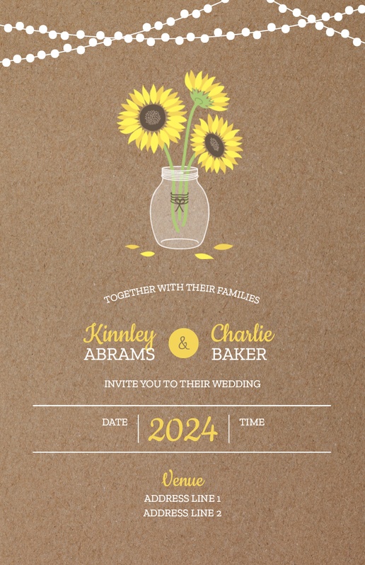A faire gagner la date sunflowers gray cream design for Floral