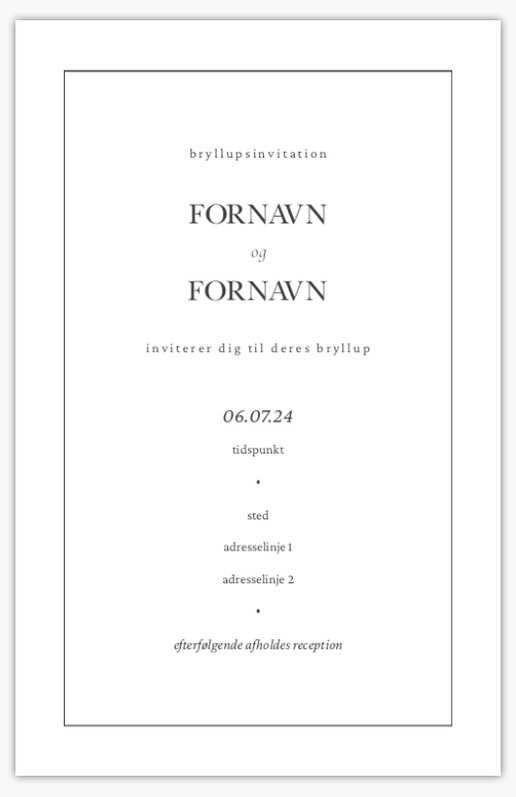Forhåndsvisning af design for Designgalleri: Traditionelt og klassisk Bryllupsinvitationer, Enkeltsidet 18.2 x 11.7 cm