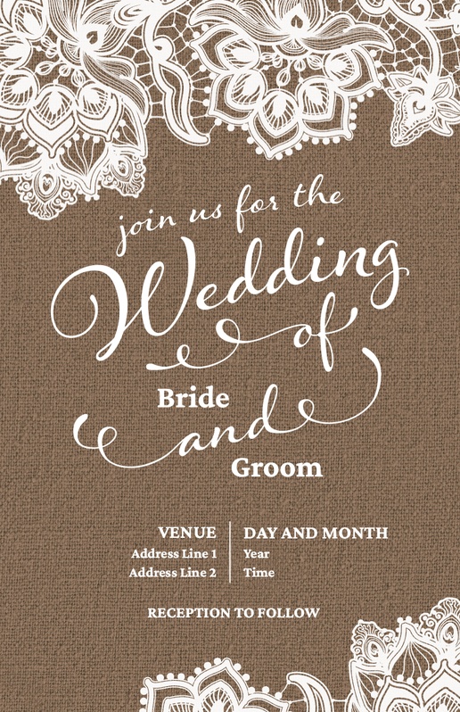 Design Preview for Design Gallery: Rustic Wedding Invitations, 6" x 9" Flat