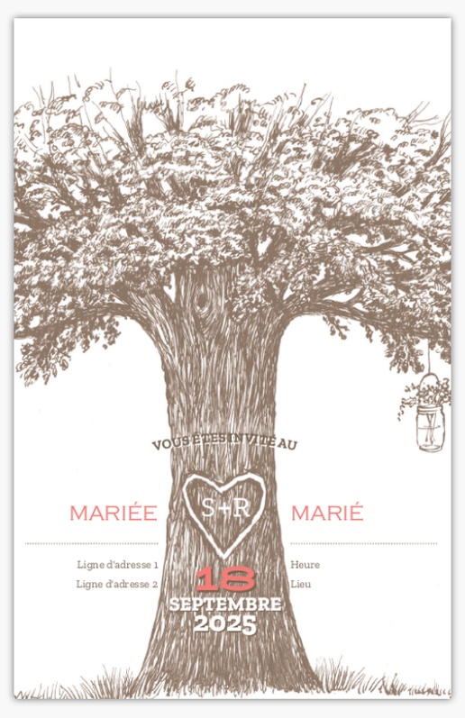 Aperçu du graphisme pour Faire-part de mariage, Non pliées 18.2 x 11.7 cm