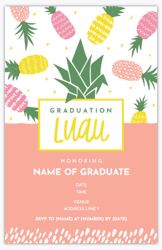 A grad party pineapple pink white design for Graduation