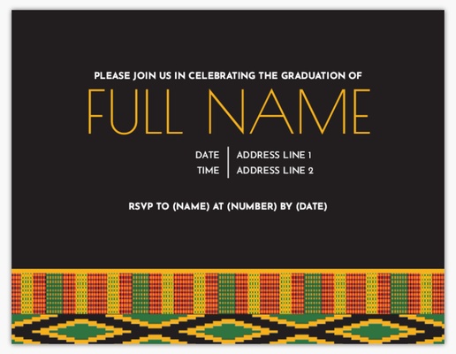 A kente cloth graduation invite grad invitation gray yellow design for Graduation