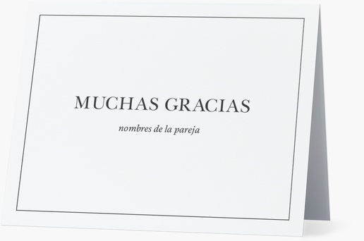 Un gracias tarjeta de agradecimiento diseño gris crema para Bodas