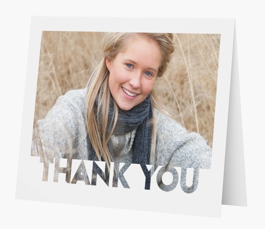 A thank you card thank you white brown design for Graduation