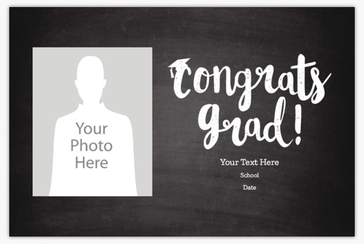A congrats grad chalkboard gray design for Graduation Party with 1 uploads