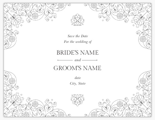 A indian wedding ornate save the date white gray design for Wedding