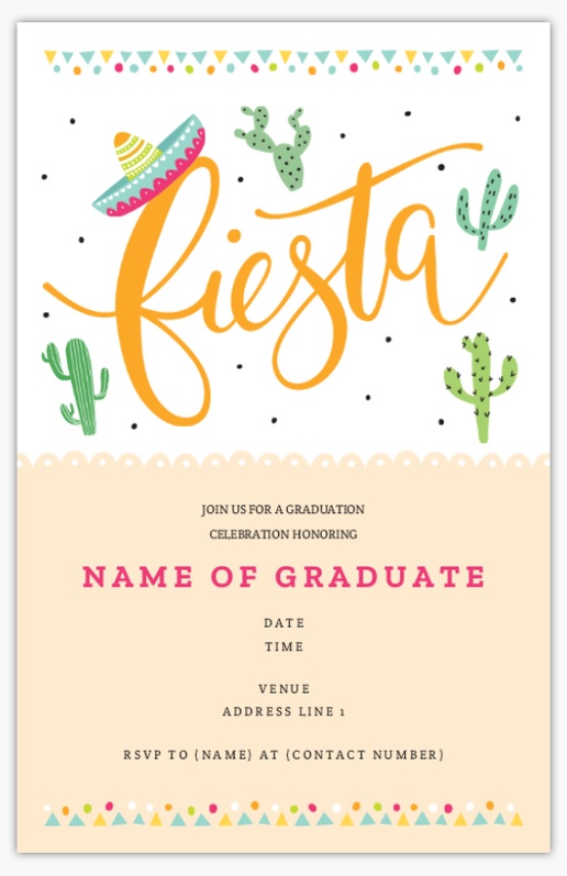A fiesta grad party sombrero cream orange design for Graduation