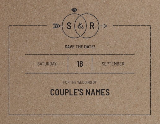 A monogram vintage save the date gray design for Season