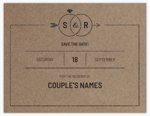 A monogram vintage save the date gray brown design for Season