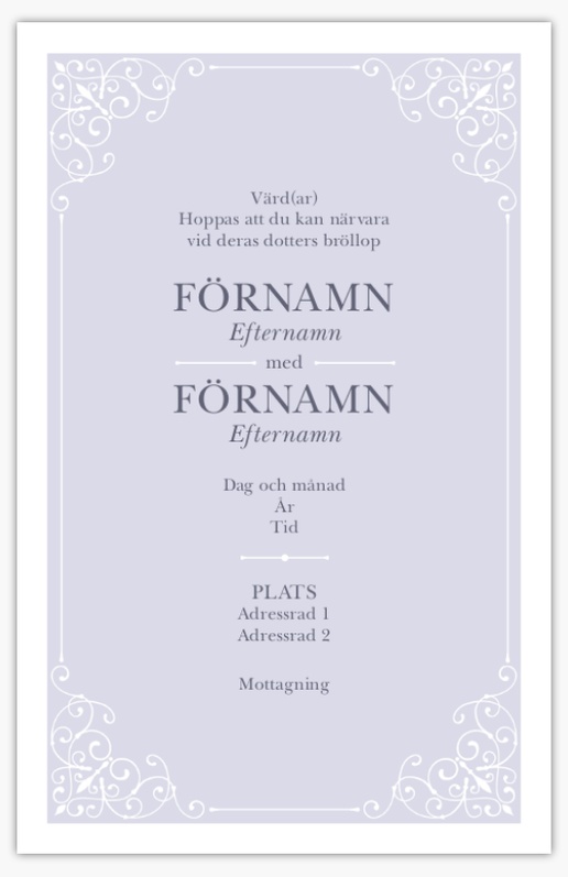 Förhandsgranskning av design för Designgalleri: Traditionell & klassisk Bröllopsinbjudningar, Enkelt 18.2 x 11.7 cm