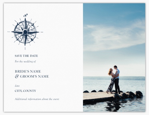 Design Preview for Templates for Nautical Save The Date Cards , Flat 10.7 x 13.9 cm