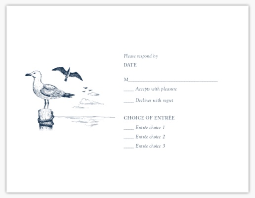 A nautical response card gull white design for Summer