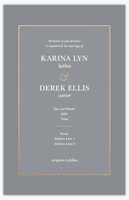A shine grey and gold invitation gray design for Winter